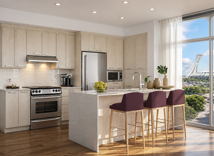 les intérieurs des unités de LUX Gouverneur - Condos Locatifs 55+